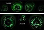 1969-73 Mustang Instrument Gauge Cluster LED Bulb kit ; Without Tach ; Green