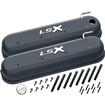 "LSX" Die-Cast Valve Covers, Slant-Edge, Raised Emblem, Ls V8 Engines, Black