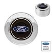 GT3 Polished Aluminum High Rise Billet Horn Button with Ford Blue Oval Logo