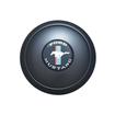 GT Performance; GT9 Small Horn Button; Black Anodized; Mustang Tri-Bar Logo Colored