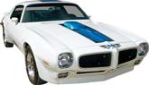 1970-72 Trans-Am White Spoiler Stripe Decal for Blue Car