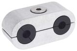 Alter Ego 812 Series; Insulated Billet Aluminum Line Clamp; 3/16" to 3/8" OD; 2-Hole