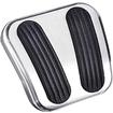 1967-68 F-Body - Lokar Billet Parking Brake Pedal Pad - Curved Style - Brushed with Rubber Inserts