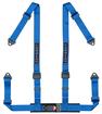 Corbeau 4-Point Bolt-In Harness Seat Belts; 2-Inch; Blue