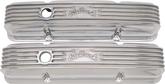 1959-86 Chevrolet Small Block Classic Polished Aluminum Finned Valve Covers with Oil Fill Hole