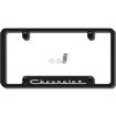 Black License Plate Frame Chevrolet- White GM Script Bottom