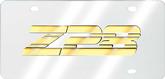 3D Stainless Style-Tags™ License Plate with Gold and Mirror Z28 Logo