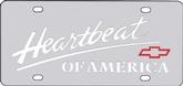 3D Stainless Style-Tags™ License Plate with Mirror Heartbeat Of America and Red Bow Tie