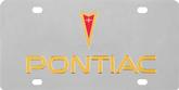 Stainless License Plate Arrowhead/Pontiac Gold/Mirror