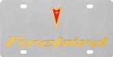 Stainless License Plate Arrowhead/Firebird Gold/Mirror