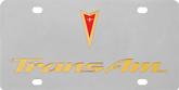 Stainless License Plate Arrowhead/Trans AM Gold/Mirror