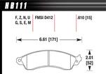 1988-04 Hawk Performance HPS Ferro-Carbon Front Brake Pads