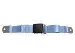 60" Universal 2-Point Lap Belt with Black Wrinkle Finish Lift Latch Buckle and Light Blue Belt