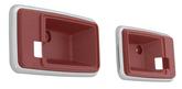 1975-82 GM Inner Door Handle Escutcheons ; Red; Pair ; Various Models