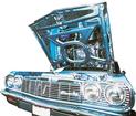 1960 Impala / Full Size Hardtop Under Hood And Trunk Lid Mirror Set