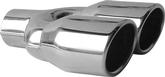 Pypes 2-1/2" Dual 3-1/4" W  x 2-3/4" H  Rectangles Slip-Fit Stainless Steel Splitters Exhaust Tips