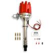 Chevrolet V8 Pertronix Flame Thrower Ignitor II Billet Distributor; Vacuum Advance; With Red Female Post Cap