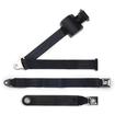 RetroBelt; 3-Point OE-Style Retractable Seat Belt; Bench Seat; Chrome Push-Button Buckles; Black