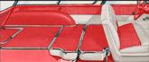 1955 Bel Air Nomad 2 Door Wagon Beige Vinyl / Red Waffle Vinyl Panel Set