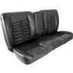 TMI Products; Pro-Series Deluxe Sport-X 55" Bench Seat, Premium Vinyl, Black Grommets; Charcoal Black/White Stitching