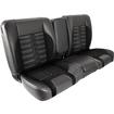 TMI Products; Pro-Series Deluxe Sport-XR 55" Bench Seat, Premium Vinyl, Black Grommets; Charcoal Black/White Stitching