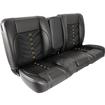 TMI Products; Pro-Series Deluxe Sport-VXR 55" Bench Seat, Premium Vinyl, Brass Grommets; Charcoal Black/White