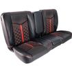 TMI Products; Pro-Series Deluxe Sport-DDS 55" Bench Seat; Premium Vinyl; Charcoal Black/Red